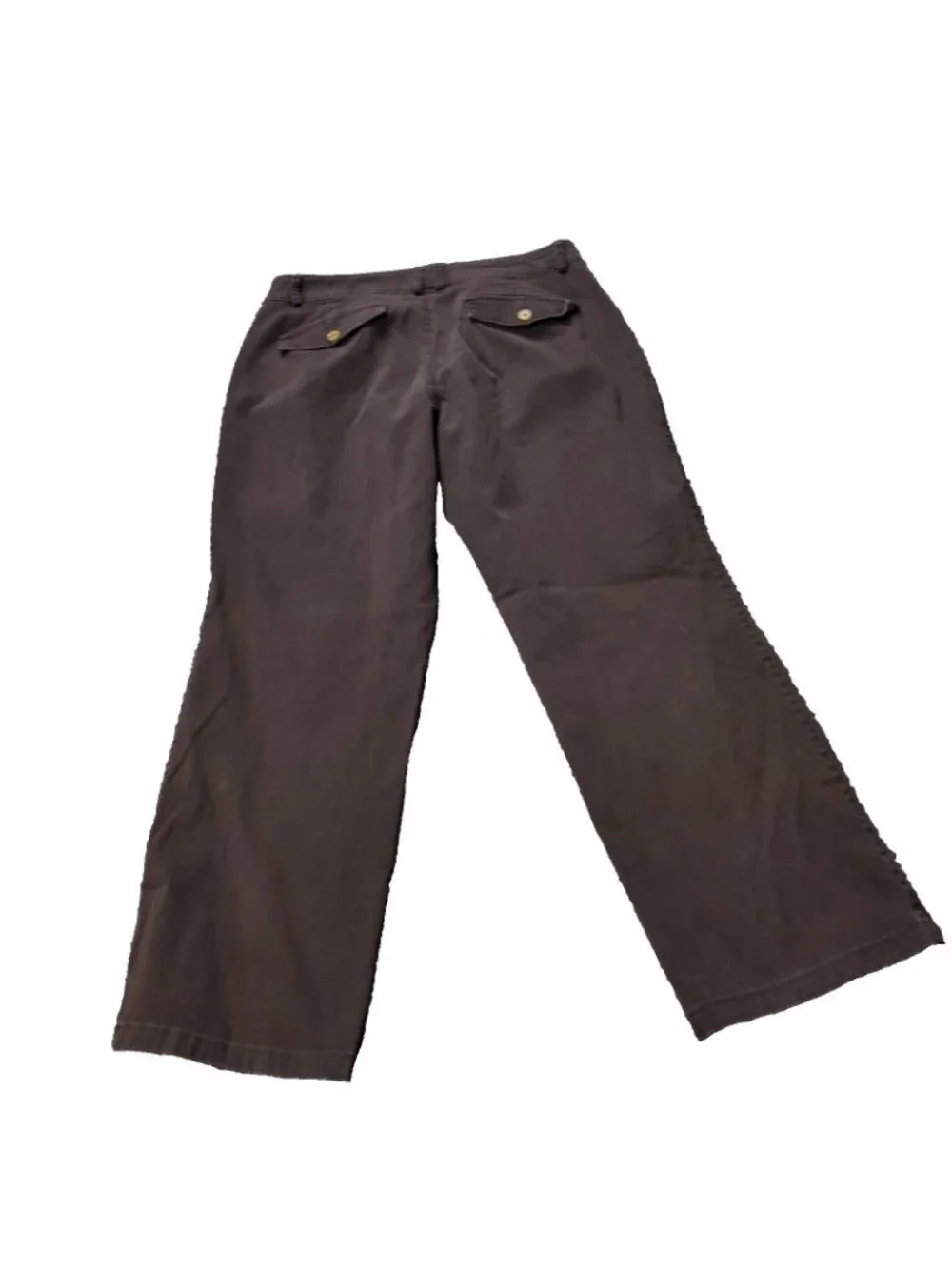 Dockers Pants Womens Size 10 Short 32x26 Brown Chino Khaki Wide Leg Cuff LL y2K